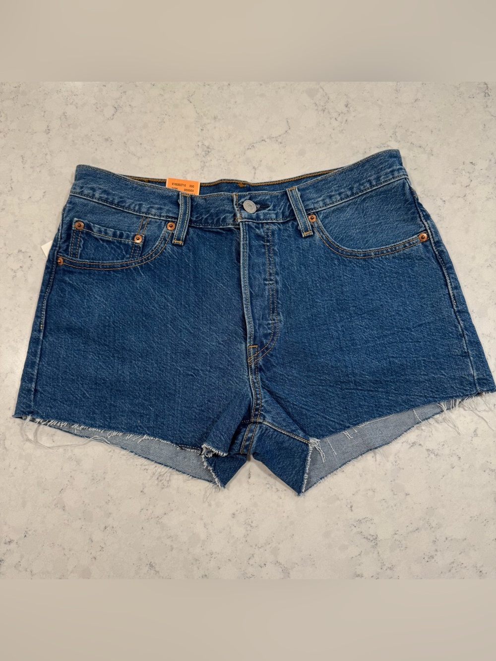 NWT Levi's 501 Women's 29 Medium Wash Button Fly Raw-Hem Denim Shorts 3" Inseam